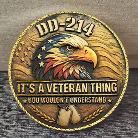 American Veteran Challenge Coin DD-214 It's A Veteran Thing You Wouldn't Understand Military Commemo