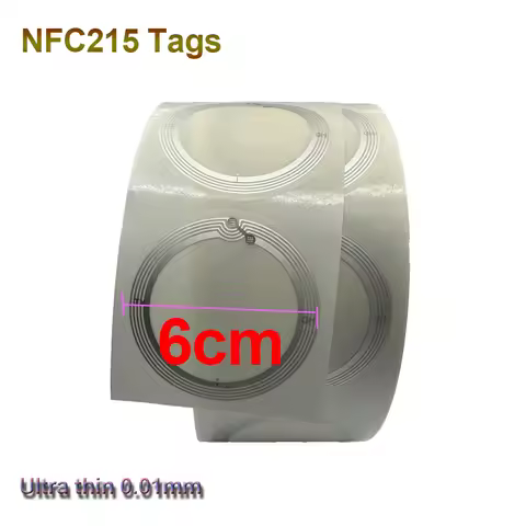 60mm NFC215 Stickers Tag 500bytes big Size Ultra thin 0.01mm
