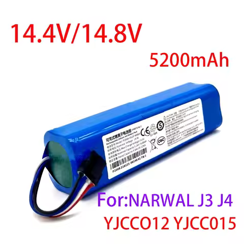 14.4v/14.8v 5200mAh 100% New Rechargeable Li-ion Battery for Narwal J3 J4 YJCC012 YJCC015 Robot Vacu