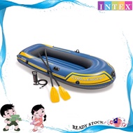 INTEX 68370 Challenger 3 Boat Set Inflatable Boat Fishing Boat PVC Rubber with Paddles Pump Bot Angi