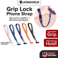 (MY) LionShield Adjustable Grip Lock Phone Strap - Comfortable Grip, Rotatable Hook, Universal Fit