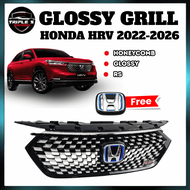 Honda HRV HR-V Vezel Pre-Facelift 2022-2026 RS e:HEV Front Grill Diamond Top Glossy Grill Logo Emble