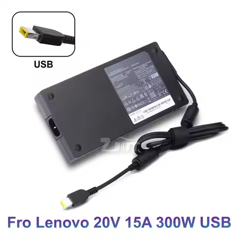 300W 20V 15A USB AC Laptop Adapter Charger For Lenovo ThinkPad 9000P 9000K Y9000K Y9000X SA10R16956 