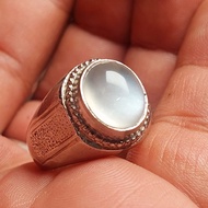 12mm air brush moon biduri ring white gemstone airberas biduri/