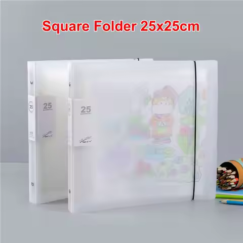 Clear Square Folder 25x25cm Photocard Binder HD Transparent Sleeves Portfolio Booklet 12x12 Card Bin