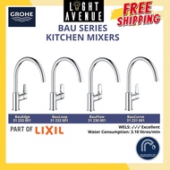 Grohe Bau Series Kitchen Mixers Edge / Loop / Flow / Curve Chrome Colour