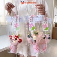 Handmade Wool Flower Basket with Inner Bag for Gift March 8, October 20, November 20 - HG08