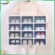 Large Size Shoe box storage organizer With Cover Transparent shoe box Stackable Foldable shoe rack