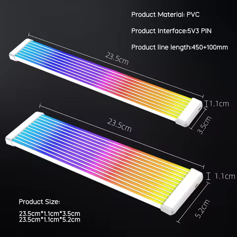 Jungle Leopard 5V 3 Pin Luminous Neon Wire 8 Pin 24 Pin ARGB ATX Extension Cable Sync PSU Power Supp