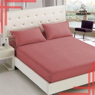 Cozy Dream Ph 3in1 Bedsheet Plain Beddings Set ( 2 pillowcases and 1 fitted Sheet )- SE-52 Blue