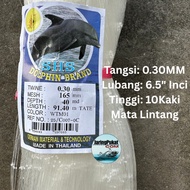 030MM X 165MM (6.5"Inci) X 40MD X 91.4Mtr Jaring Pukat Ikan / Mata Lintang / Isi Kosong / Warna Puti