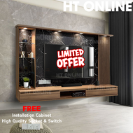 HT ONLINE 8ft Modern TV Cabinet Fluted Panel Tv Cabinet Wall Mounted Tv Cabinet Hall Cabinet Hanging
