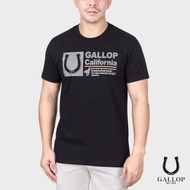 GALLOP : เสื้อยืดผ้าคอตตอนพิมพ์ลาย Graphic Tee รุ่น GT9121 สีดำ