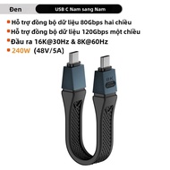 Cáp Thunderbolt 5 Type C USB4 2.0 80Gbps Gen4 Một Chiều 120Gbps Cáp Ngắn USB C Sang eGPU 16K PD 240W