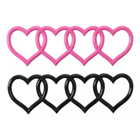 ABS 3D Love Heart Logo Black,Pink 8.58*2.76in Rear Trunk Emblem Car Badge Decal Sticker for Audi A3 