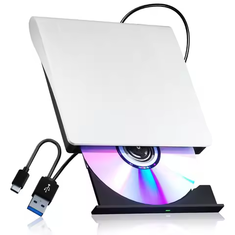 External CD/DVD Drive,USB 3.0 USB-C CD ROM CD DVD +/-RW Burner External CD Reader DVD Player for Lap