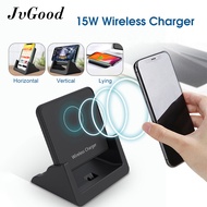 JvGood Universal Wireless Charger 15W Desktop Stand Detachable Mobile Phone Stand Wireless Charger Phone Holder Wireless Charging Support Samsung S9 / Huawei MateRS / Xiaomi 10