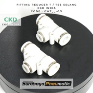 CKD INDIA - GWT812-0/I - (OD12mm X 8mm X 12mm) - PE Tee Reducer Fitting