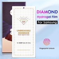 For Samsung Galaxy S23 S22 S21 S20 Ultra S10 Plus Note 10 20 Matte Clear Soft Diamond Hydrogel Film Screen Protector
