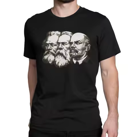 Men T-Shirt Marx Engels And Lenin The Soviet UnionTshirt Vintage Cotton Communist Communism Ussr Com