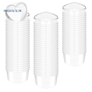 100 Pcs 2.4 Oz Valentine'S Day Heart Shaped Containers Plastic Box with Lids Reusable Small Portion 