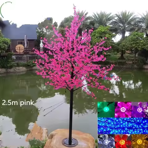 LED Artificial Cherry Blossom Tree Light Christmas Light 864pcs LED Bulbs 1.8m 6.5ft Height 110 220V