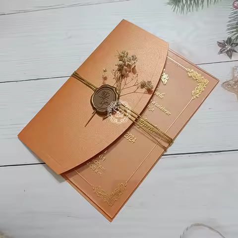 5.2x7.2Inch Shiny Paper Wedding Party Invitation Greeting Card Cover, No Acrylic, No Envelope, No Wa