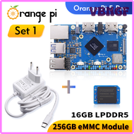 VBNGF Orange Pi 5 Pro Ram 16GB Ram + โมดูล EMMC 256GB + แหล่งจ่ายไฟคอมพิวเตอร์บอร์ดเดี่ยว RK3588S LP