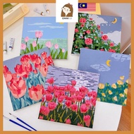 ONNI 🇲🇾 Paint By Number 20x20cm With Frame Scenery Flower Oil Painting Decorative Hanging Picture Ch