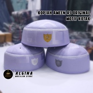 PUTIH Kopiah A5 AMEEN ORIGINAL White Checkered | Premium IMPORT Caps Malaysian Skullcap