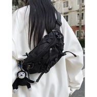 sling bag man bag lelaki Dark Series Trendy Cool Men's Sports Fashion Tactical Chest Bag