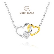 The offer is limited time 100% Genuine LAB Grown CVD HPHT Diamond Necklace with Two Heart-Shaped Pen