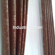 Gorden Jendela Pintu Minimalis Motif Bunga Batik Tirai Korden Gordyn Gordeng Hordeng Murah Tebal Polos Kamar warna coklat ruang tamu rumah mewah murah ruang tamu 1 set kamar 2 meter kaca pendek 1 kaca mewah murah gratis ongkir panjang 2 meter cantik polos