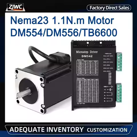 Nema23 CNC Stepper Motor 57x56mm 1.1N.m 2.5A Nema 23 Step Motors + TB6600 / DM542 /DM556 Driver Kit 