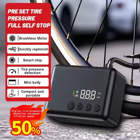 Tire Inflator Portable Air Compressor,Portable Electric Pump 130PSI Cordless Electric Ball Pump Rech