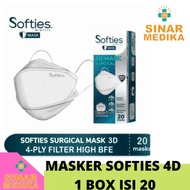 Masker Softies 4D . Maser Softies 3D . Kf 94 Surgical 1 Box Isi 20 Pcs