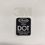 Arai XD4 DOT FMVSS Certified Sticker Original Design