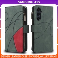 Premium Leather Wallet Flip Case with Stand SAMSUNG GALAXY A55