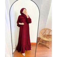 MAXI PRISKET AZWA PAKAIAN BAJU MUSLIM WANITA GAMIS DRESS MAXI WANITA