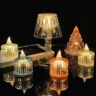 Transparent LED Candles Flameless Battery Powered Glass Crystal LED Candles for Christmas Decors