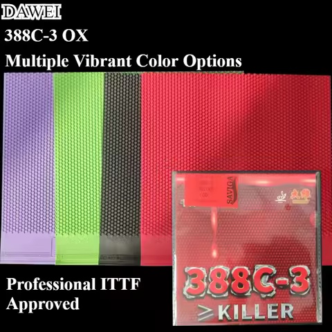 DAWEI 388C-3 OX Table Tennis Pimples Out Rubber Multiple Vibrant Color Options New Materials For Pro