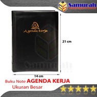Buku Agenda Kerja Besar Kertas Bergaris - Cover Plastik Hitam 14 x 21 cm / Note Book Big Line / Buku