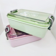 Obral Lunch Box Colourful 328 / Kotak Makan Anak / Lunch box mewah terbaru - 2 sekat