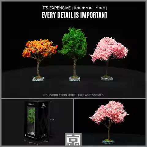 Moreart 1:64 Simulation Resin Plant Tree Model, Micro Scene Decoration Accessories, Scene Shooting P