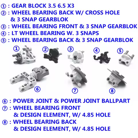 MOC Building Blocks Self-Locking Brick TECHNICAL Suspension Parts compatible with Lego 92910 92911 9