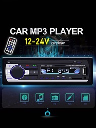 24v 12v汽車立體聲fm收音機mp3音頻播放器,帶usb / Sd Mmc端口的汽車電子儀表板1din卡車mp3播放器汽車收音機