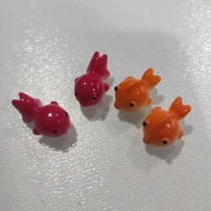 Mini Gold Fish figures for Plant Pot decorations / Toy or landscape Props (Red /Orange)