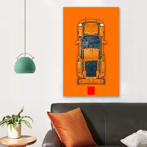 HD printed Wall display posters suitable for LEGO Technic Porsche 911 GT3 RS 42056 Car Model Toys