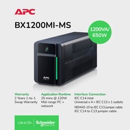 APC BX1200MI-MS Back-UPS 1200VA, 650W 230V, AVR, 4 universal &amp; 1 IEC outlets, Universal Sockets / 2Yrs Warranty