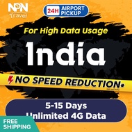 India SIM Card Ultra 5-15 Days Daily Unlimited Data | Instant 24h Airport Pickup | High Speed Travel